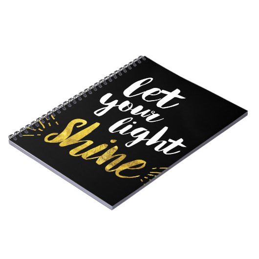 あなたの軽い輝やき、黒および金ゴールドを許可して下さい ノートブック (左側)