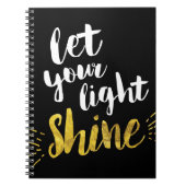 あなたの軽い輝やき、黒および金ゴールドを許可して下さい ノートブック (正面)