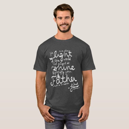 あなたの軽い輝やきKJVの聖書のワイシャツを許可して下さい Tシャツ (正面フル)