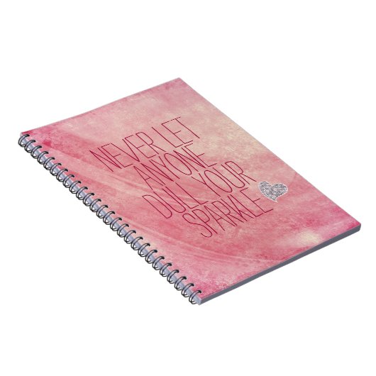 あなたの輝きを鈍くする人を決して引用文 ノートブック (右側)