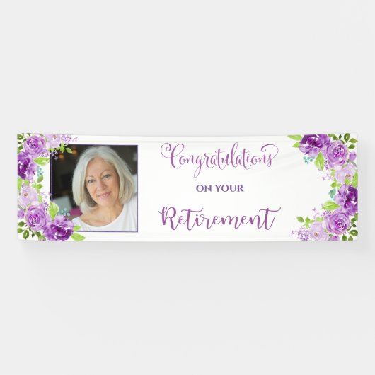 あなたの退職の写真のお祝い 横断幕 (横)