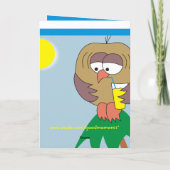 あなたの退職を楽しんで下さい! ビーチカードのフクロウ カード (裏面)