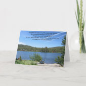 あなたの退職、ベンチ、湖のお祝い カード (裏面)