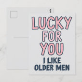 あなたの運がいいことに私は年上男性が好き 誕生日おめでとう ポストカード (正面/裏面)