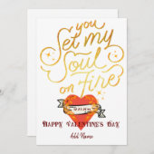 あなたの運命の炎を灯す ゴールド ゴシック ハート ヴァレンタイン シーズンカード (正面/裏面)