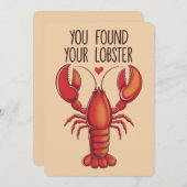 あなたの運命の相手（ロブスター）発見！ 面白い結婚 婚礼 招待状 (正面/裏面)