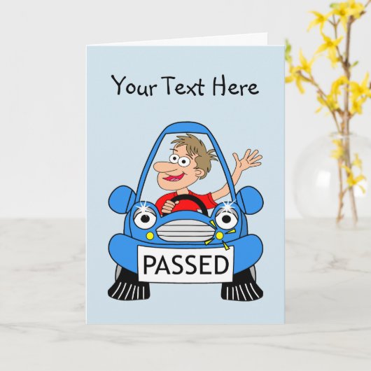 あなたの運転免許試験の合格のお祝い カード (黄色い花)