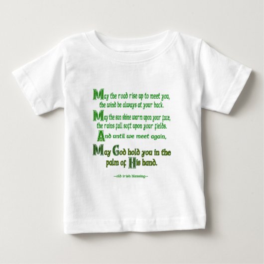 あなたの道が実り多きものとなりますように アイルランドの祝福 ベビーTシャツ (正面)