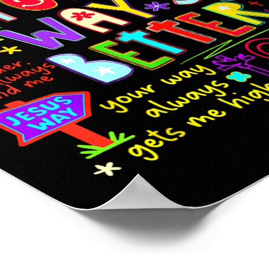 あなたの道はより良い 箴言 16_9 信仰 アパレル ポスター (角)