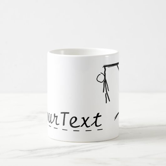 あなたの選択の単語のカスタマイズ可能な絞首刑執行人 コーヒーマグカップ (中央)