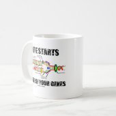 あなたの遺伝子(DNAの写し)のの中の愛開始 コーヒーマグカップ (正面左)