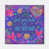 あなたの部族を見つけるおもしろい紫の友人のハートかわいい マグネット (正面)