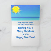 あなたの都市が付いているフロリダのビーチのクリスマスカード シーズンカード (内部)