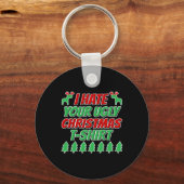 あなたの醜いクリスマスTシャツが嫌い キーホルダー (正面)