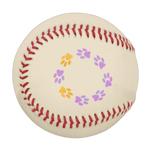 あなたの野球にペットの足跡 野球ボール (正面左)