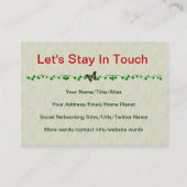 あなたの野菜を食べて下さい 名刺 (裏面)