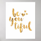 あなたの金ゴールドフォイルタイポグラフィポスタープリント ポスター (正面)