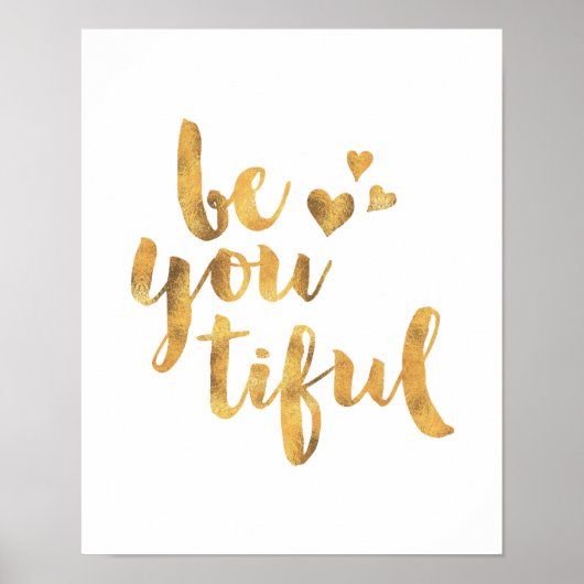 あなたの金ゴールドフォイルタイポグラフィポスタープリント ポスター (正面)