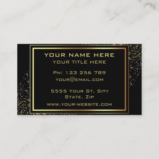 あなたの金ゴールドブラックビジネスカードとゴールデン文字 名刺 (裏面)