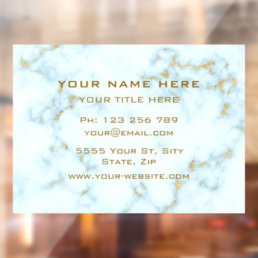 あなたの金ゴールドホワイトマーブルゴールデン文字ウィンドウにしがみつく ウィンドウサイン (シート2)