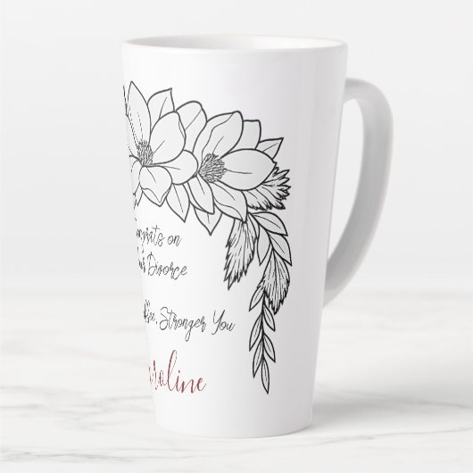 あなたの離婚の強いコーヒー愛好家のおめでとう カフェラテマグ (右アングル)