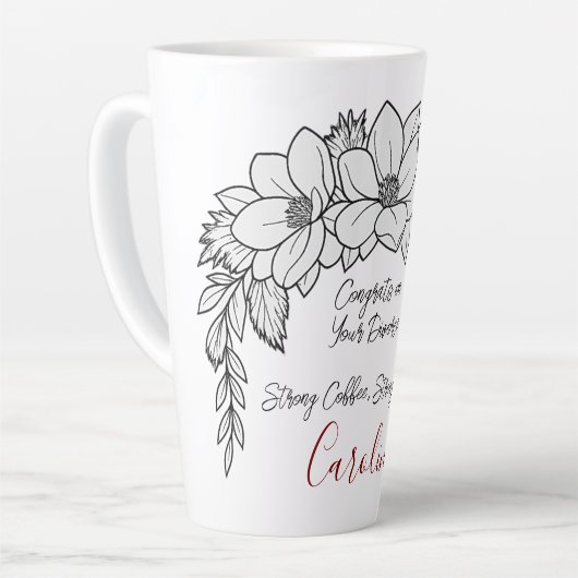 あなたの離婚の強いコーヒー愛好家のおめでとう カフェラテマグ (左アングル)