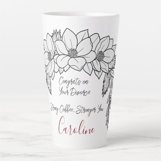 あなたの離婚の強いコーヒー愛好家のおめでとう カフェラテマグ (正面)