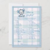 あなたの電話には何が入っていますか？ かわいいグレー熊の少年シャワーゲーム 招待状 (正面)