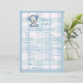 あなたの電話には何が入っていますか？ かわいいグレー熊の少年シャワーゲーム 招待状 (スタンド正面)