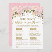 あなたの電話には何が入っている？ 結婚前のお祝いゲーム ピンク ゴールド (正面/裏面)