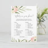 あなたの電話に何がブライダルベビーシャワーゲームピンク 招待状 (スタンド正面)