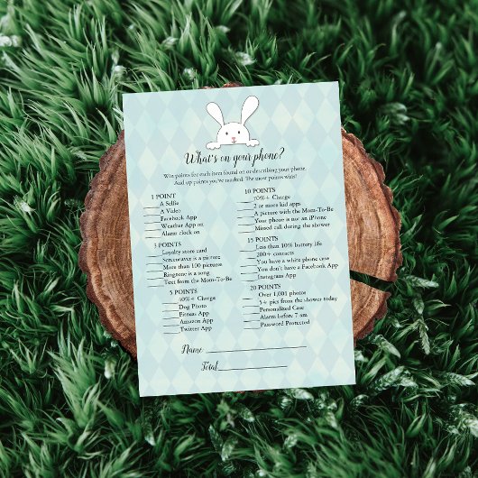 あなたの電話に白いバニーウサギ赤ちゃんシャワーゲーム 招待状