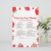 あなたの電話のベビーシャワーゲームのストロベリーベリー 便箋 (スタンド正面)