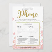 あなたの電話の内容ゲーム | ピンクとゴールドのグリッター (正面)