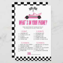 あなたの電話の赤ちゃんシャワーのゲームでピンクのレースカー