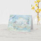 あなたの青い花に`の考えることは」梳きます カード (黄色い花)