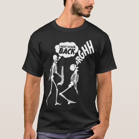 あなたの面白いシャツ、スケルトンの漫画、素敵な国 Tシャツ (正面)