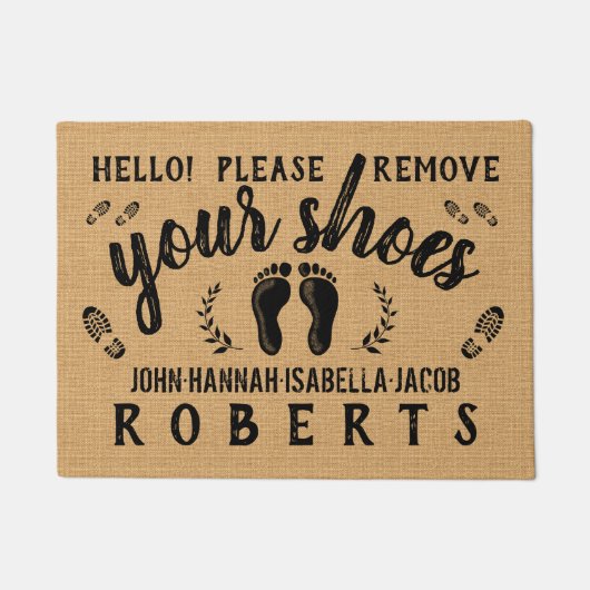 あなたの靴の農家の素朴なカスタムを取除いて下さい ドアマット (正面)
