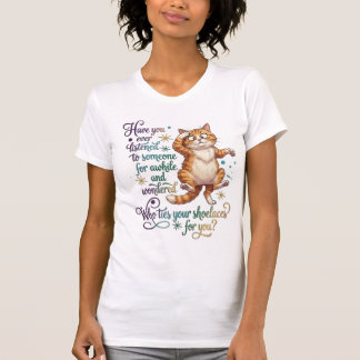 あなたの靴ひもを結んでいるのは誰ですか 面白い猫 サラカズム Tシャツ