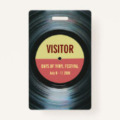 あなたの音楽へのアクセスのためのバッジイベントビニルテーマ バッジ (正面)