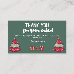 あなたの順序のパッケージ挿入物をありがとう 割引カード