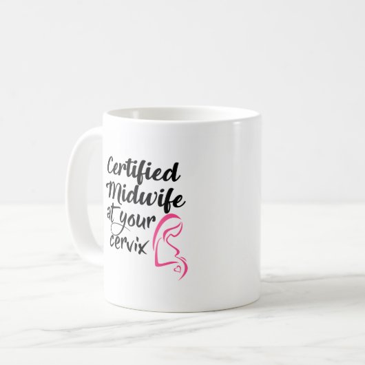 あなたの頚部のコーヒー・マグの証明された助産婦 コーヒーマグカップ (正面左)