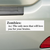 あなたの頭脳のための愛するゾンビだけ人 バンパーステッカー (車上)