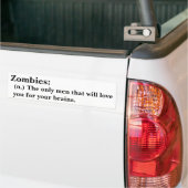 あなたの頭脳のための愛するゾンビだけ人 バンパーステッカー (トラック上)