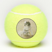あなたの額縁の写真と文字パーソナライズされたテニスボール テニスボール (裏面)