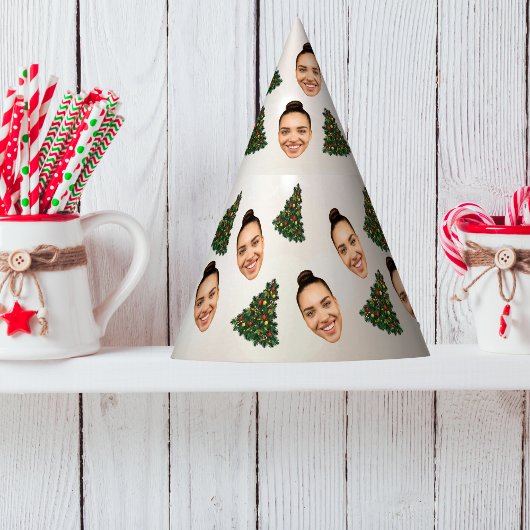 あなたの顔が入ったおもしろいクリスマスパーティーハット パーティーハット