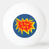 あなたの顔でおもしろい青と赤のSmackトーク 卓球ボール (正面)