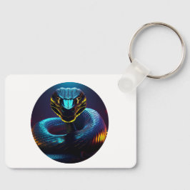 あなたの顔の黒いコブラヘビ キーホルダー