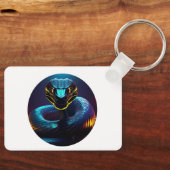 あなたの顔の黒いコブラヘビ キーホルダー (正面)