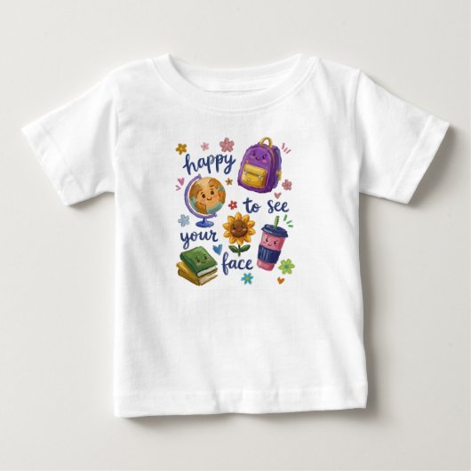 あなたの顔を見るのが嬉しい ベビーTシャツ (正面)